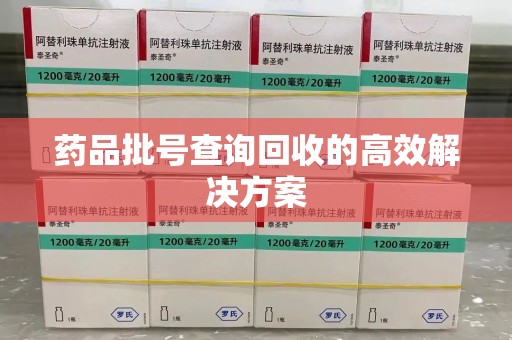 上海药品批号查询回收的高效解决方案