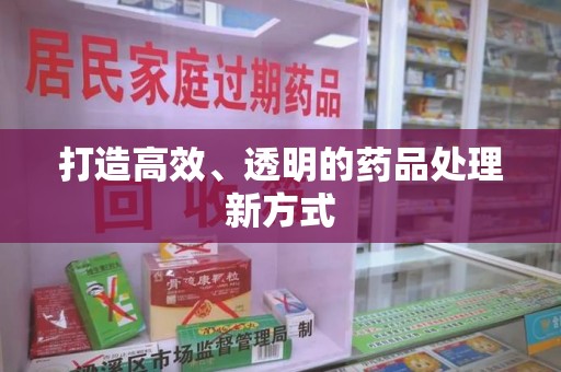 上海打造高效、透明的药品处理新方式