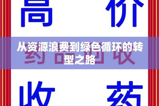 上海从资源浪费到绿色循环的转型之路